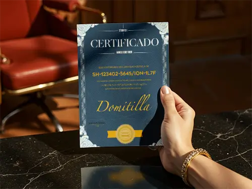 Cena do certificado de estrela